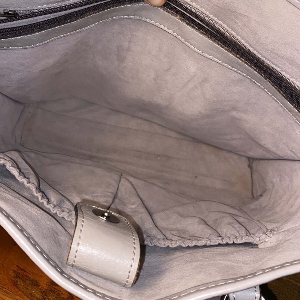 Patricia Nash Tooled Cut Out Gray Leather Tote Bag - Picture 12 of 13